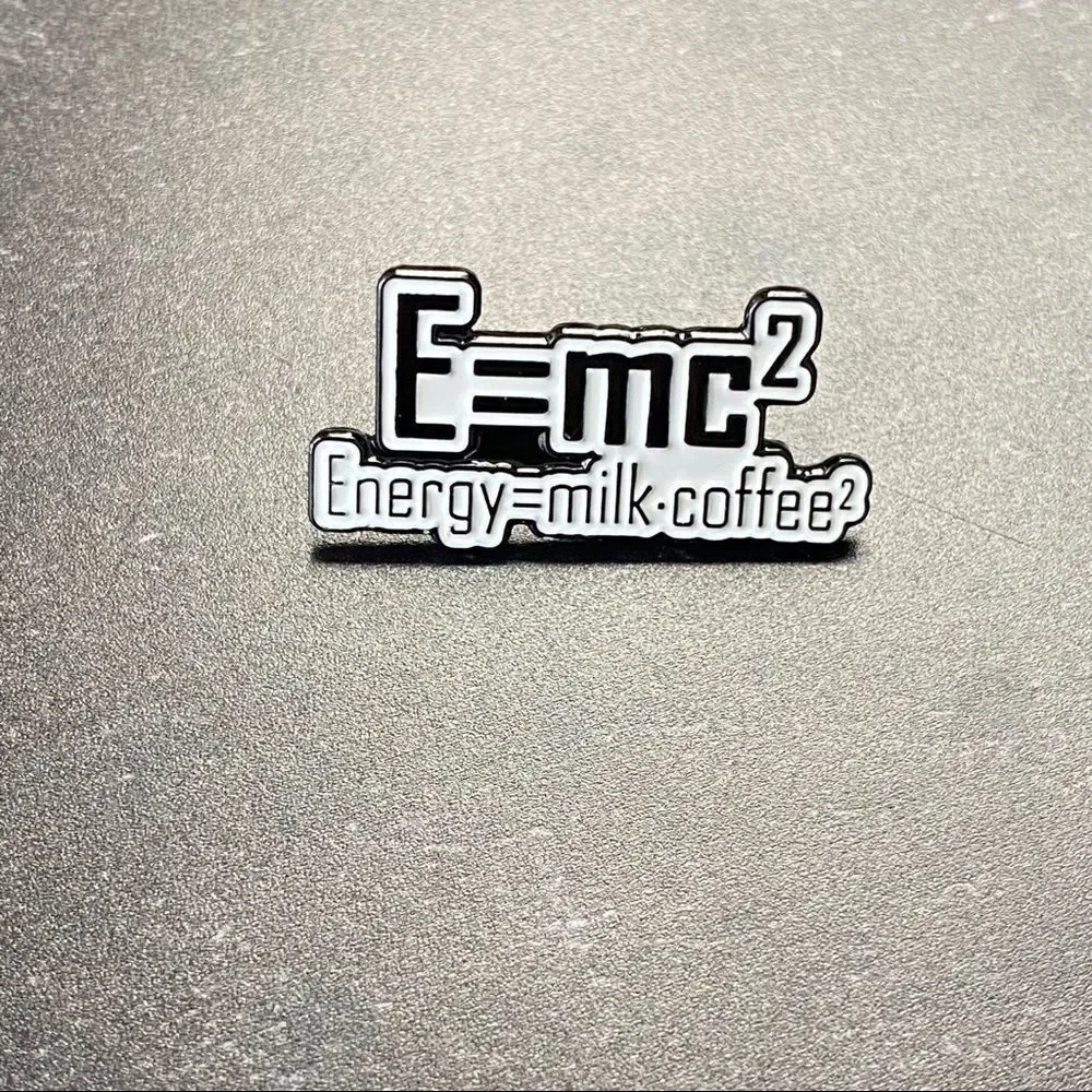 Coffee E=mc Squared Enamel Pin/ Brooch Lapel